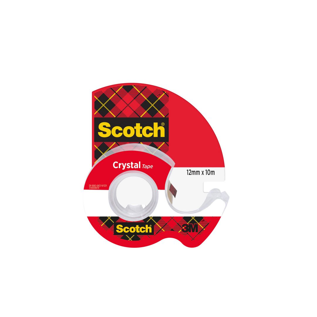 Tejp Scotch Crystal m.hållare 10mx12mm