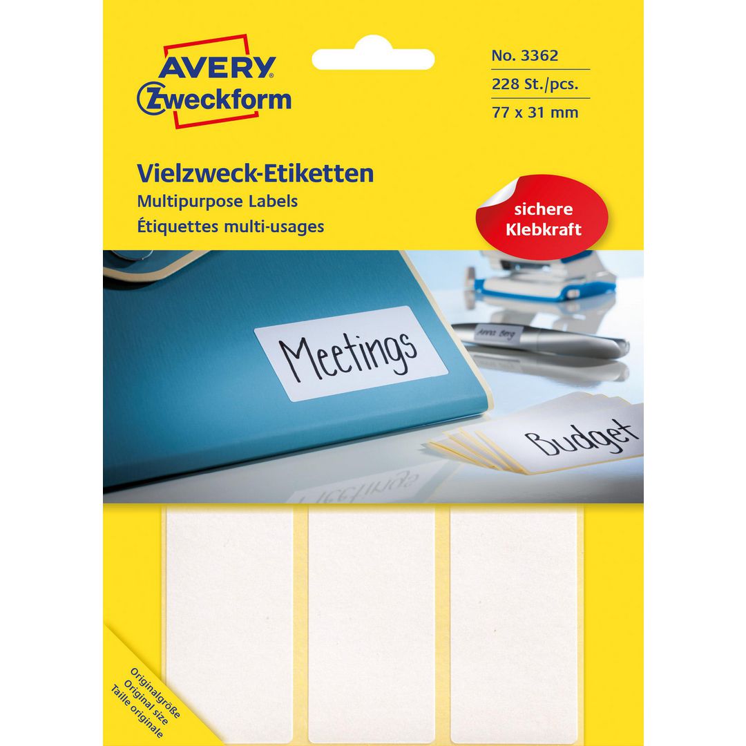 Etikett AVERY handskriv 77x31mm 224/fp