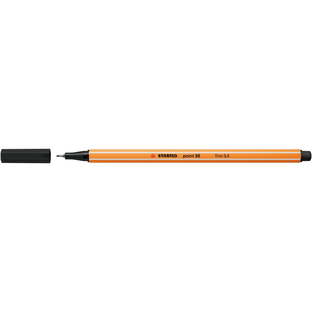 Fineliner Stabilo Point 88 svart (10 pack)