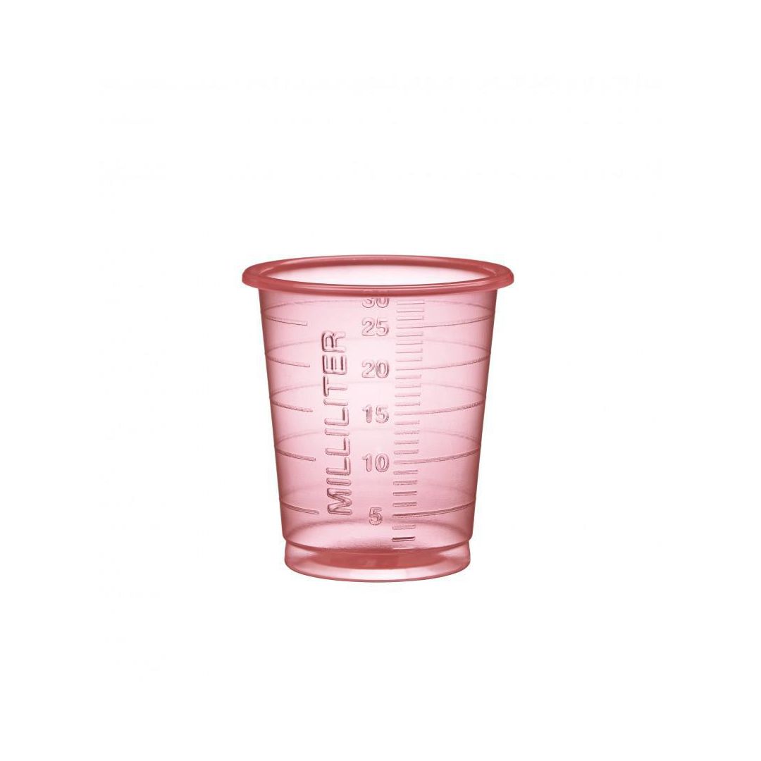 Medicinbägare Eco 30ml smal röd 90/fp