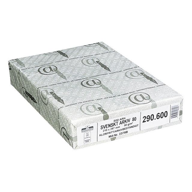 Arkivpapper Sv. Arkiv A4 100g oh 500/fp