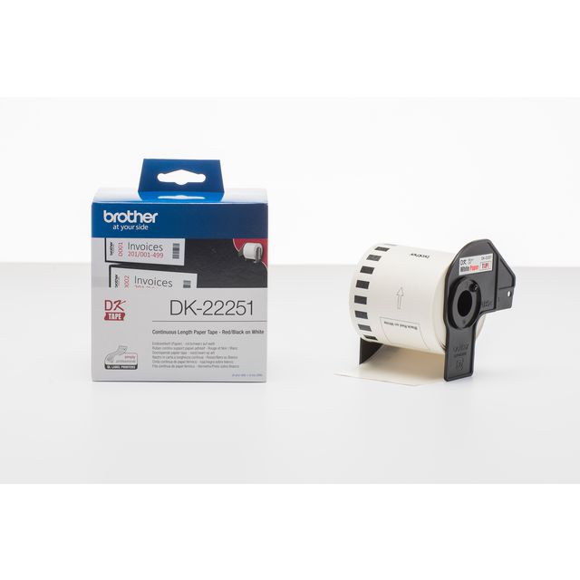 Etikett BROTHER DK22251 62mm svart/röd