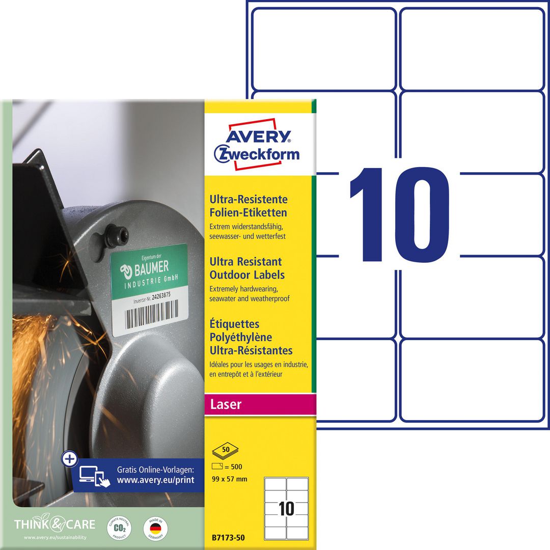 Etikett AVERY Stretch 99x57mm 500/fp