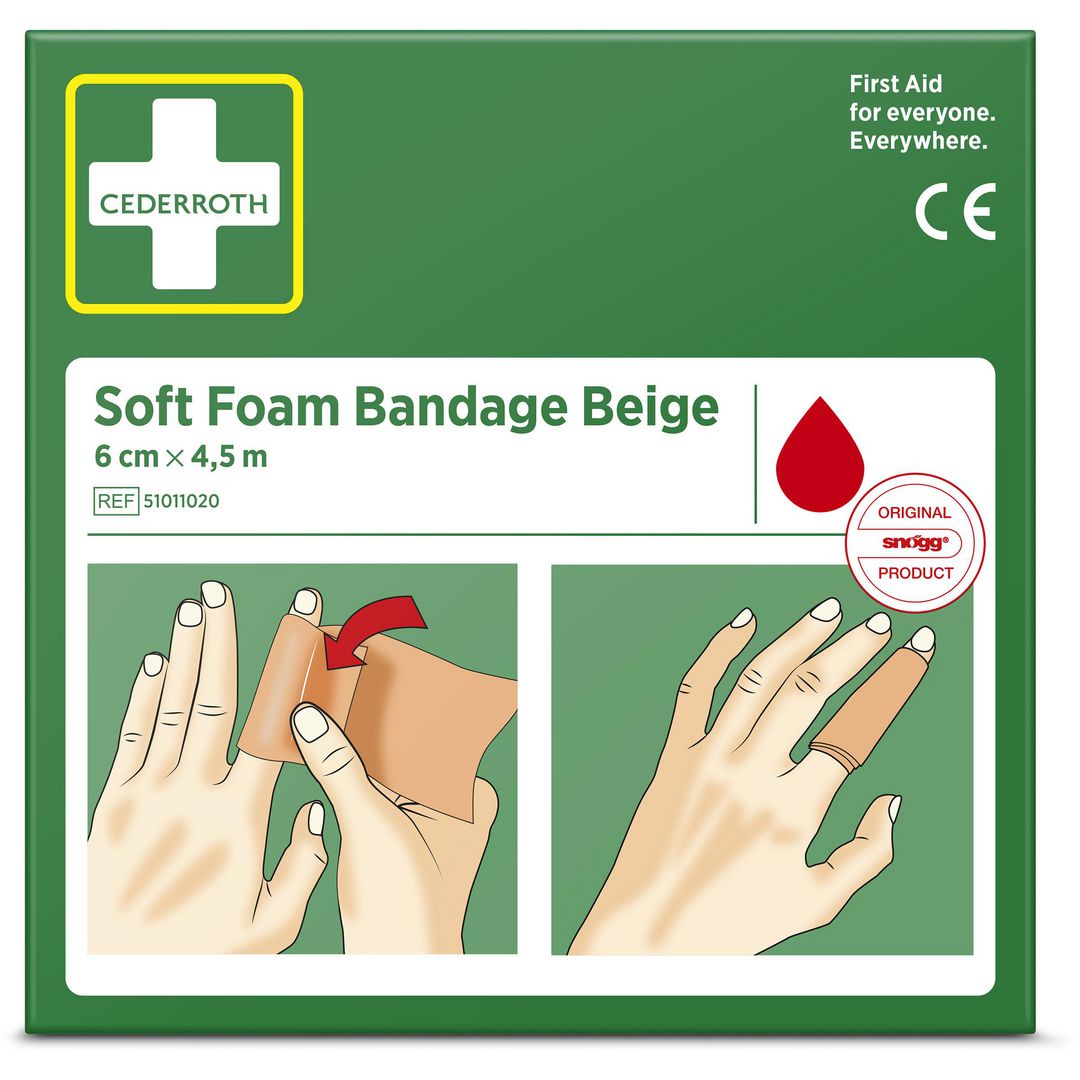 Plåster CEDERROTH SoftFoam 6cmx4,5m beig