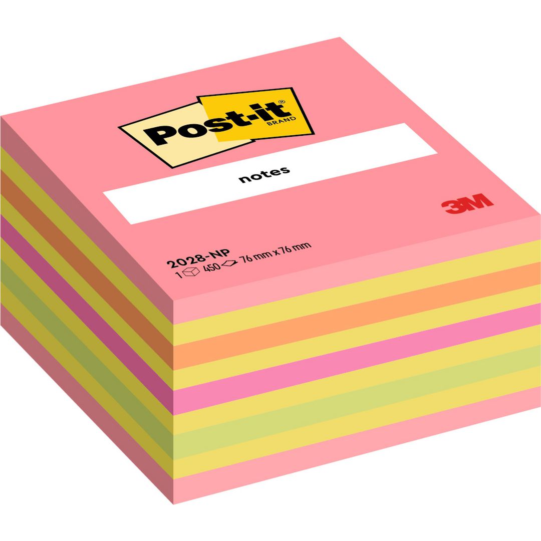 Notes Post-It kub 76x76 neonfärger