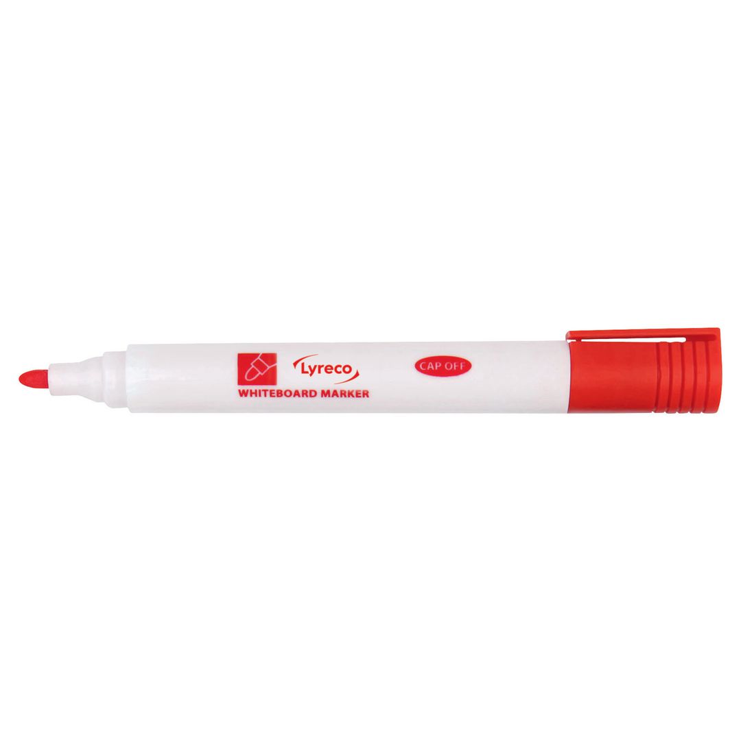 Whiteboardpenna Lyreco drywipe rund röd