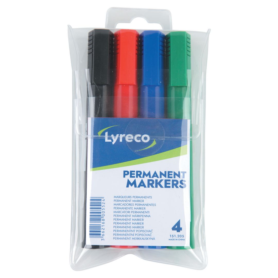 Märkpenna Lyreco sort.färger 4/fp