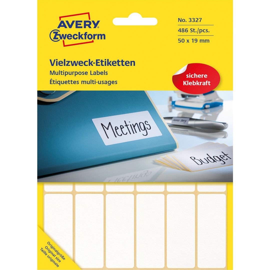 Etikett AVERY handskriv 50x19mm 486/fp