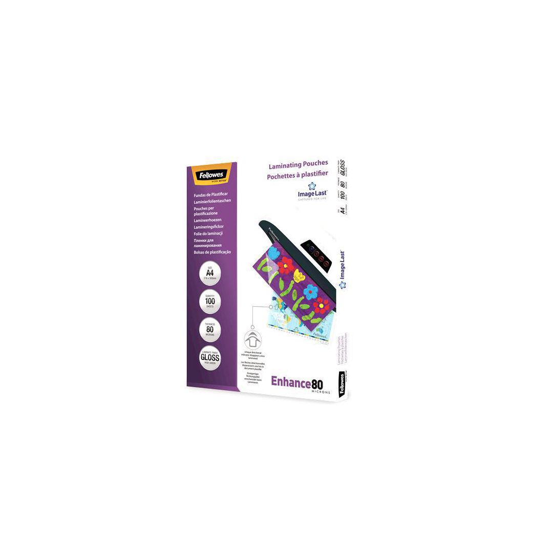 Laminat FELLOWES A4 80mic klar 100/fp