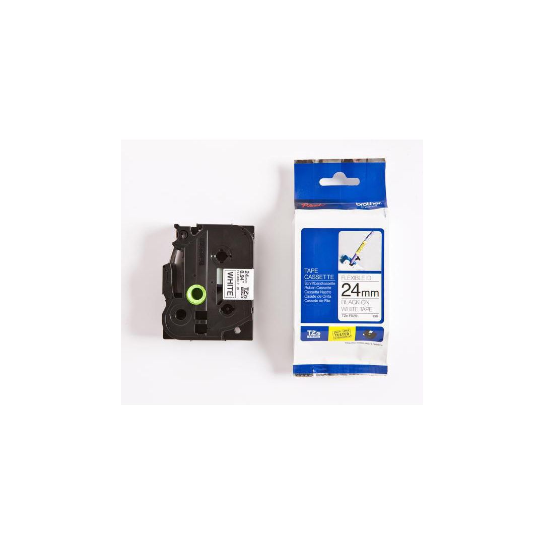Tape Brother TZE-FX251 24mm svart på vit