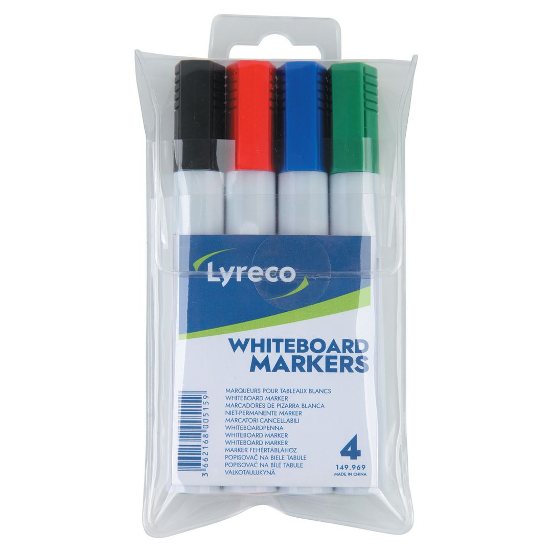 Whiteboardpenna Lyreco drywipe rund 4/fp