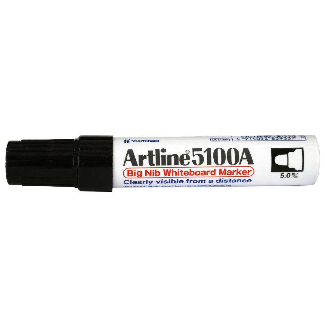 Whiteboardpenna Artline 5100A rund svart (6 pack)