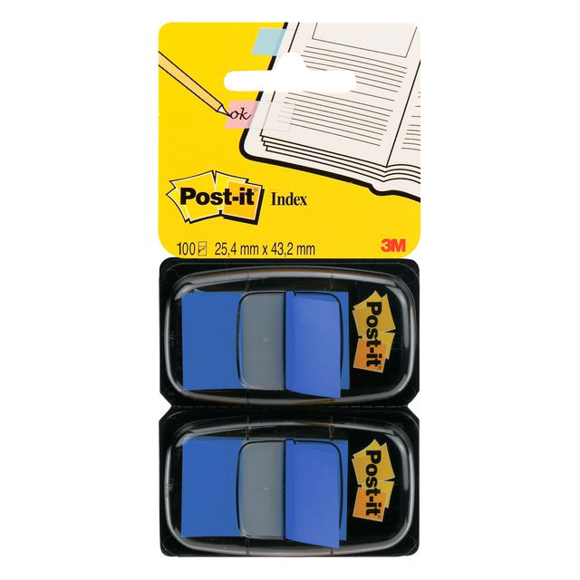 Index POST-IT 25,4x43,2mm blå 100/fp (6 pack)