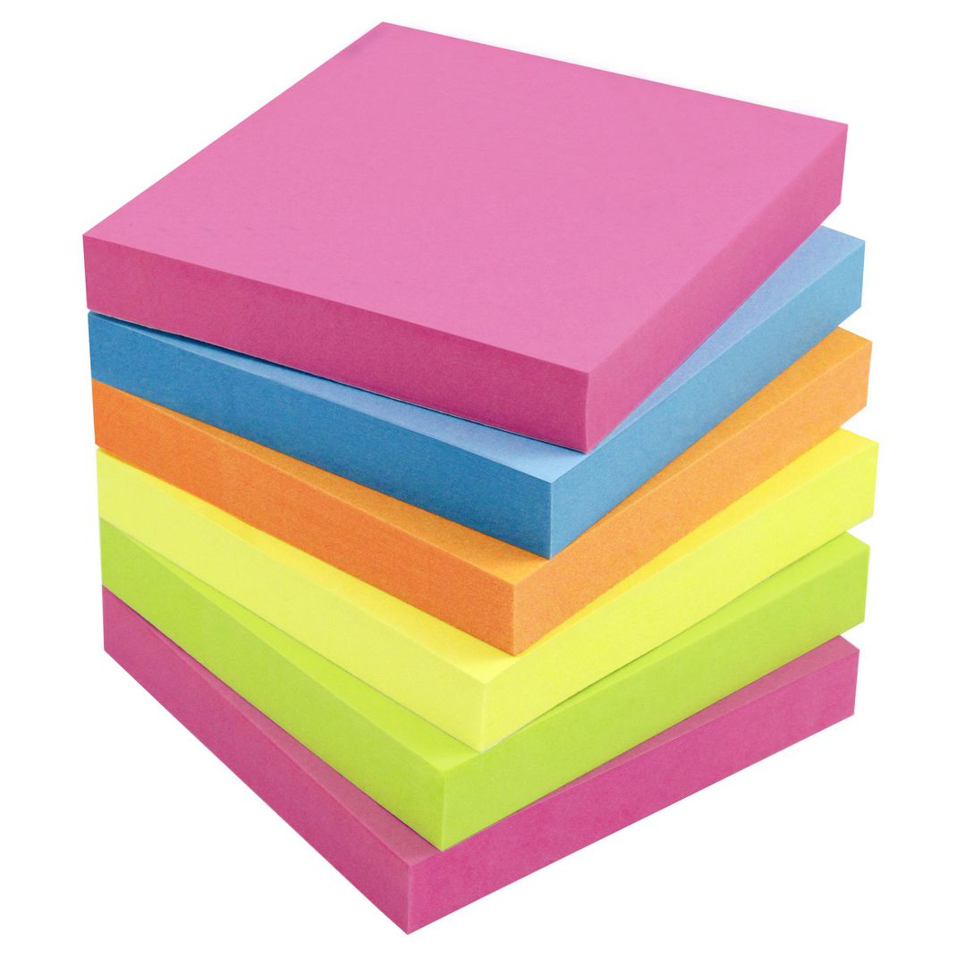 Notes Lyreco standard 75x75mm neon 6/fp