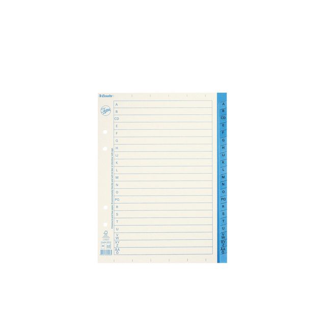 Pappregister Jopa A5 A-Ö vit/blå (10 pack)