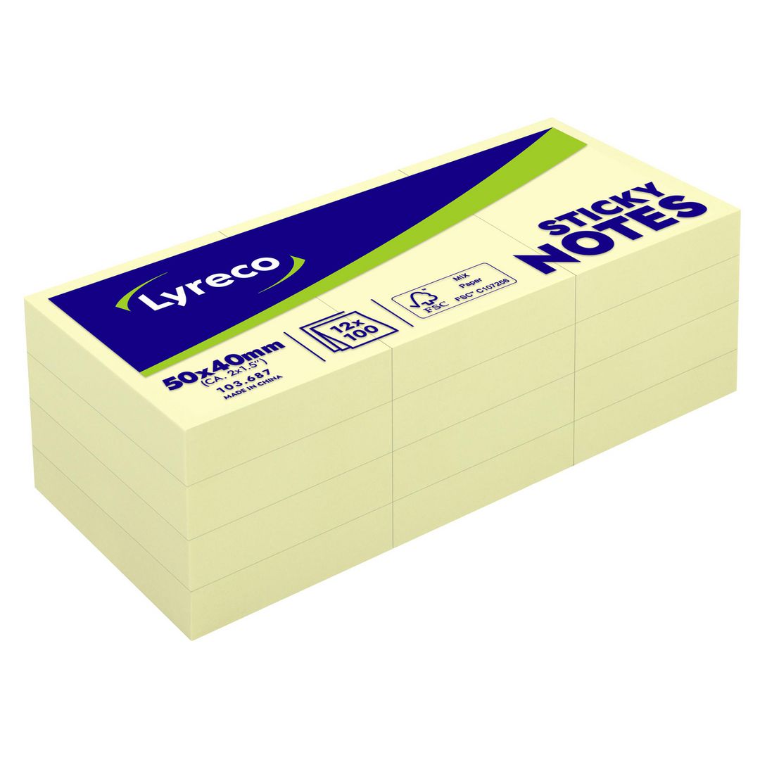 Notes LYRECO standard 40x50mm gul 12/fp