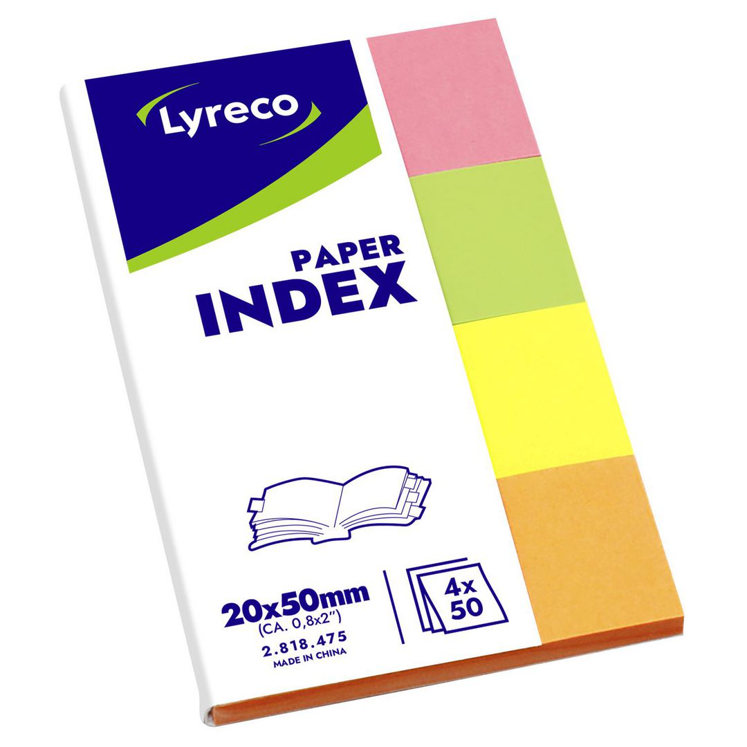 Indexflikar LYRECO 20x50mm 4 färg 200/fp