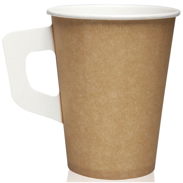 Pappersbägare 17,5cl öra brun/vit 80/fp