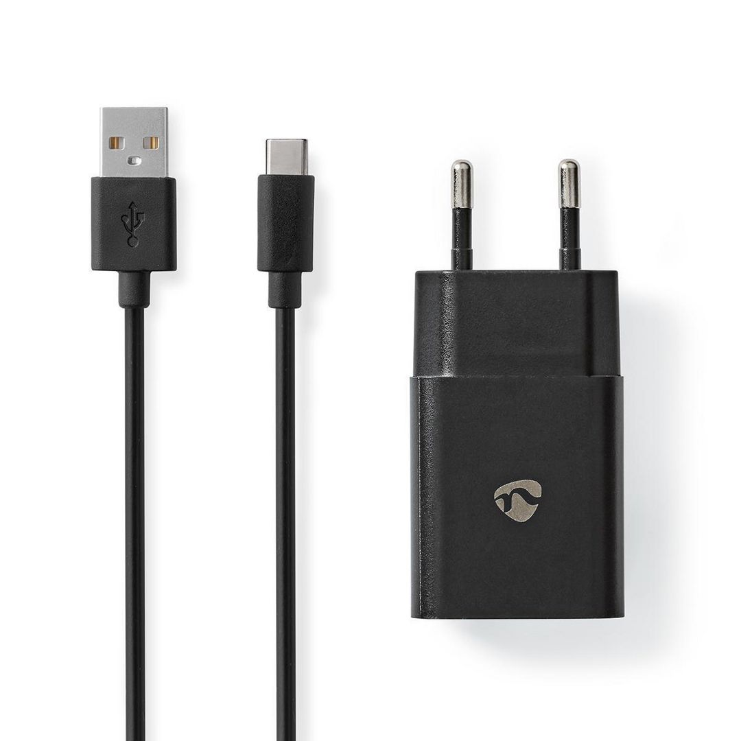 Laddare vägg NEDIS 2.4 A USB-C 1m svart