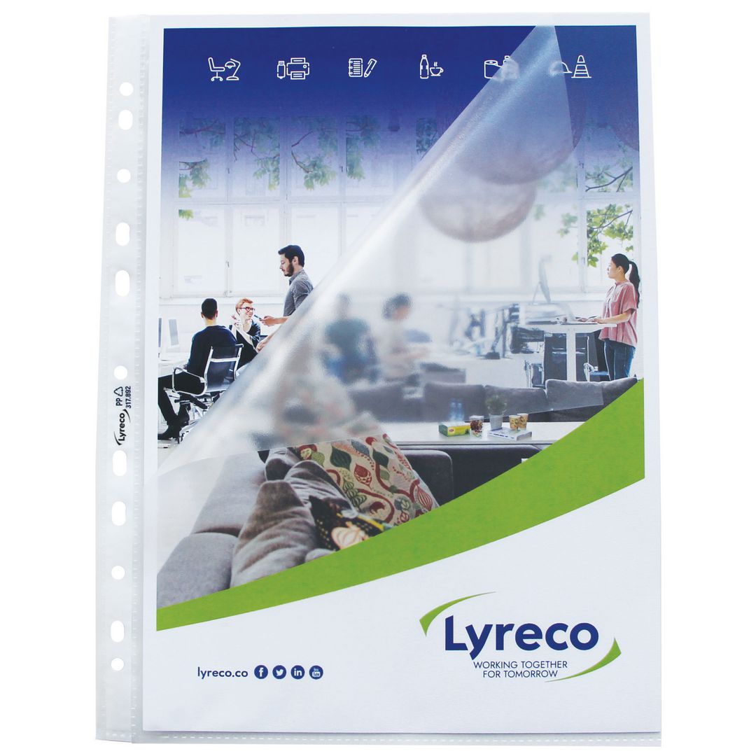 Plastficka Lyreco A4 0,08 präg 25/fp