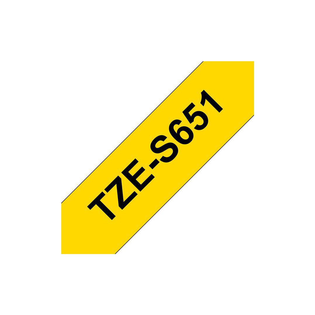 Tape BROTHER TZES651 24mm svart/gul