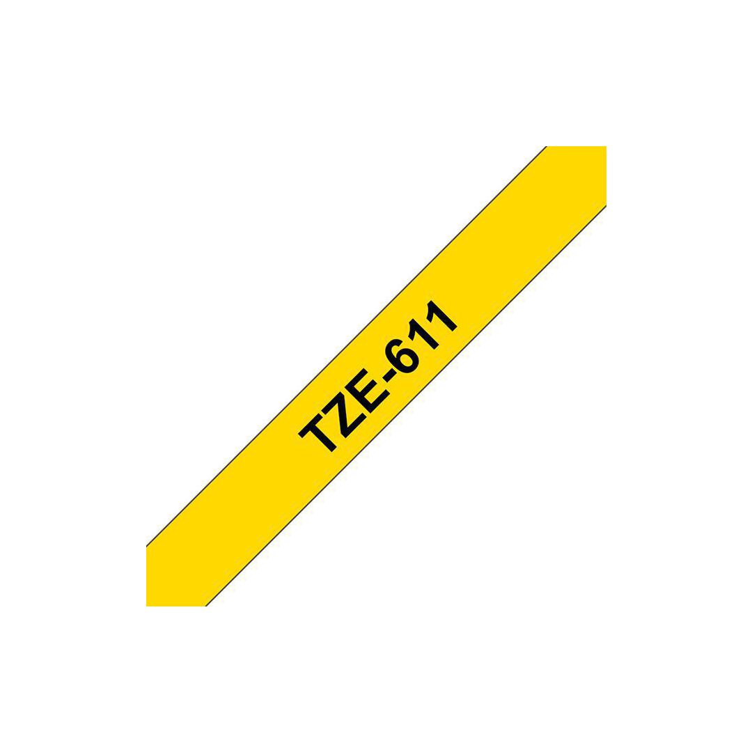 Tape Brother TZE611 6mm svart på gul