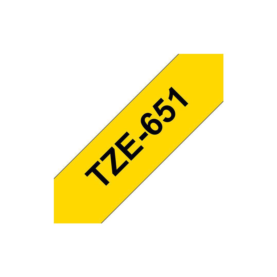 Tape Brother TZE651 24mm svart på gul