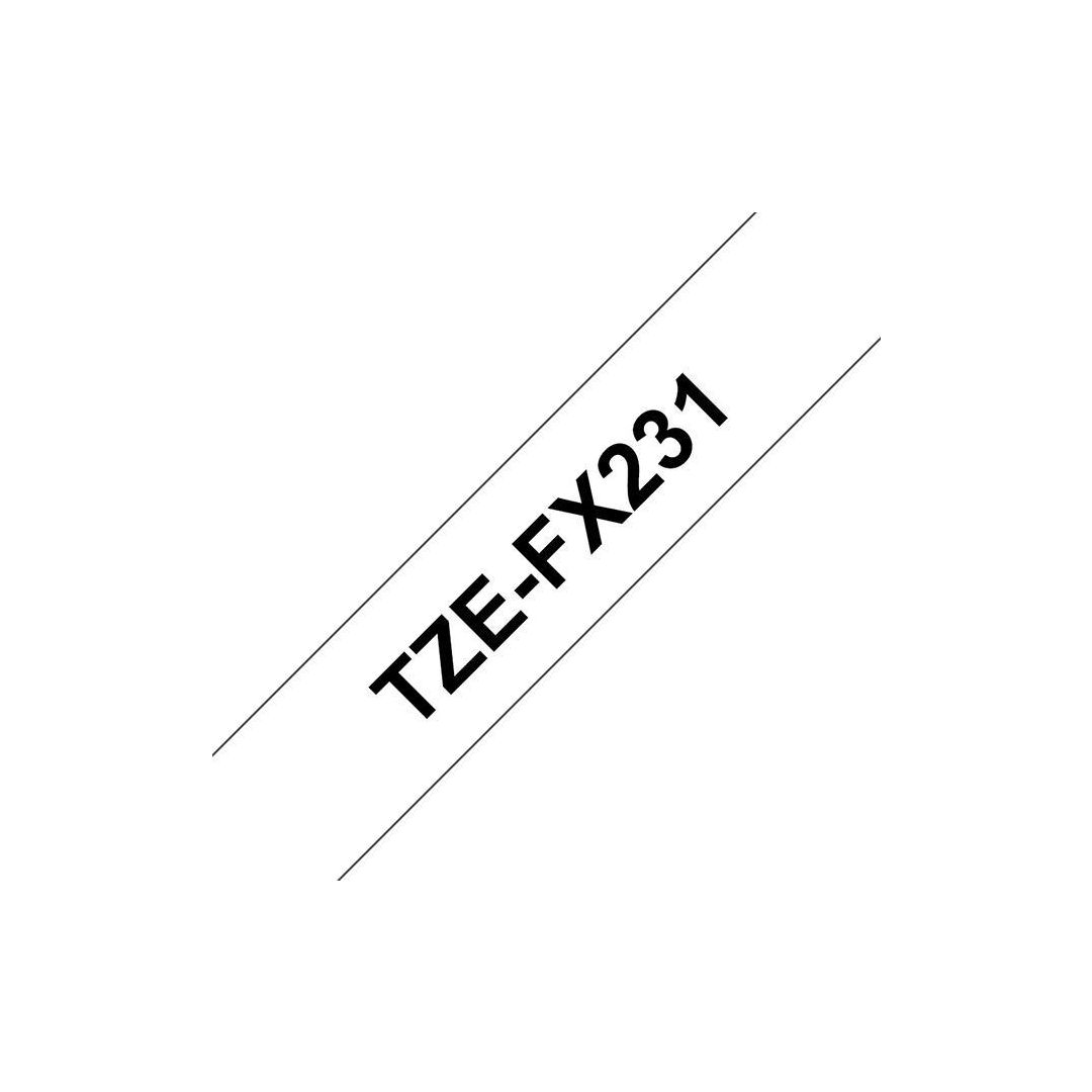 Tape Brother TZEFX231 12mm svart på vit