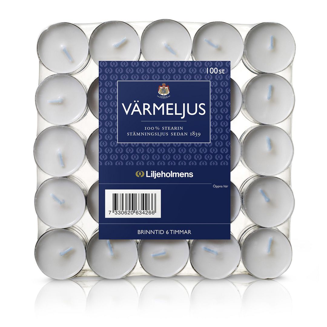 Värmeljus Liljeholmens Stearin 6H 100/fp