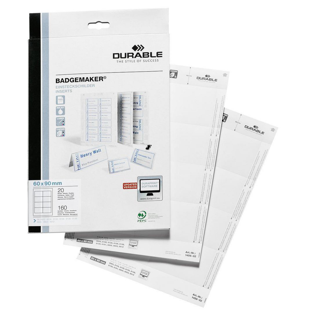 Etiketter DURABLE namnskylt 90x60 20/fp