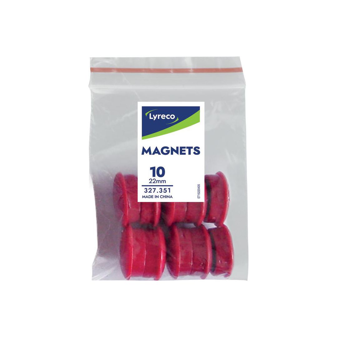 Magnetknappar Lyreco 22mm röd 10/fp