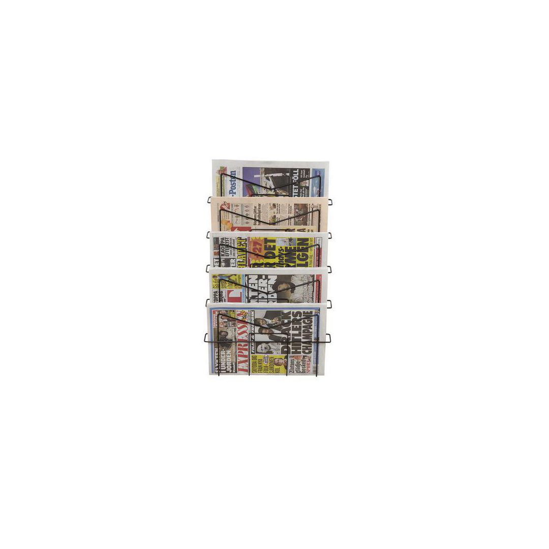 Tidningsställ 5-fack svart