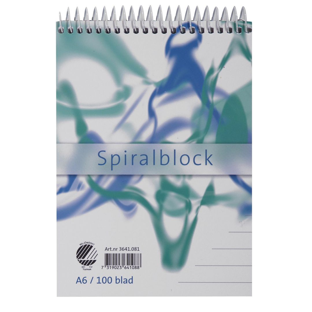 Spiralblock A6 60g 100 blad linjerat (10 pack)