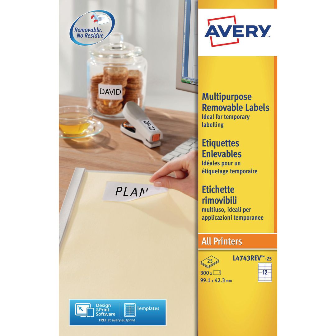 Etikett AVERY avtagb 99,1x42,3mm 360/fp