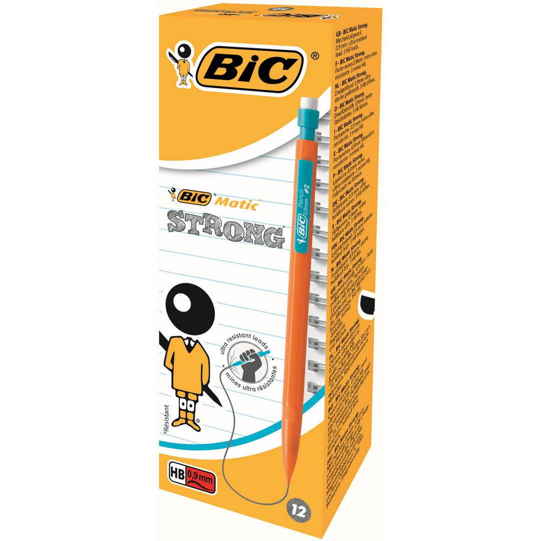 Stiftpenna Bic Matic 0,9mm sort.färger (12 pack)