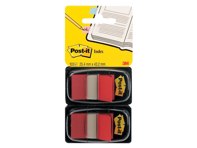 Index POST-IT 25,4x43,2mm röd 100/fp (6 pack)