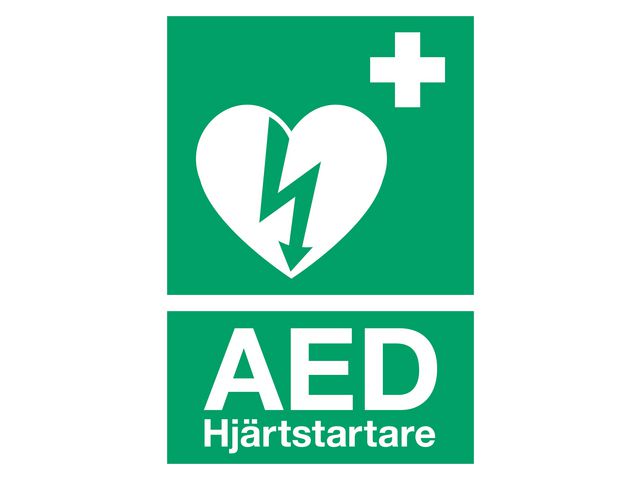 Skylt A4 Hjärtstartare AED (5 pack)