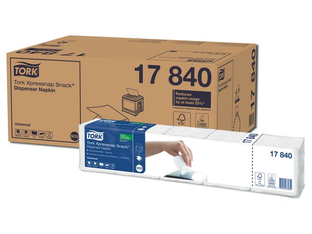 Servett TORK Uni N10 1-lags vit 1125/fp