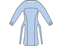 Förkläde 980x1250mm lång ärm blå 20/fp