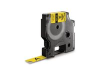 Tape Rhino vinyl 12mm svart på gul