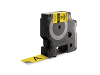 Tape Rhino vinyl 19mm svart på gul