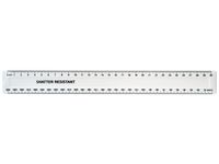 Linjal 30cm splitterfri vit 100/fp