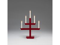 Elljusstake 5 ljus 35x48cm trä röd