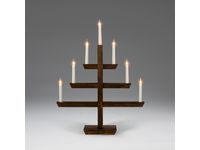 Elljusstake 7 ljus 48x61cm trä brun