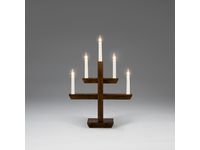 Elljusstake 5 ljus 35x48cm trä brun