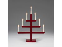 Elljusstake 7 ljus 48x61cm trä röd